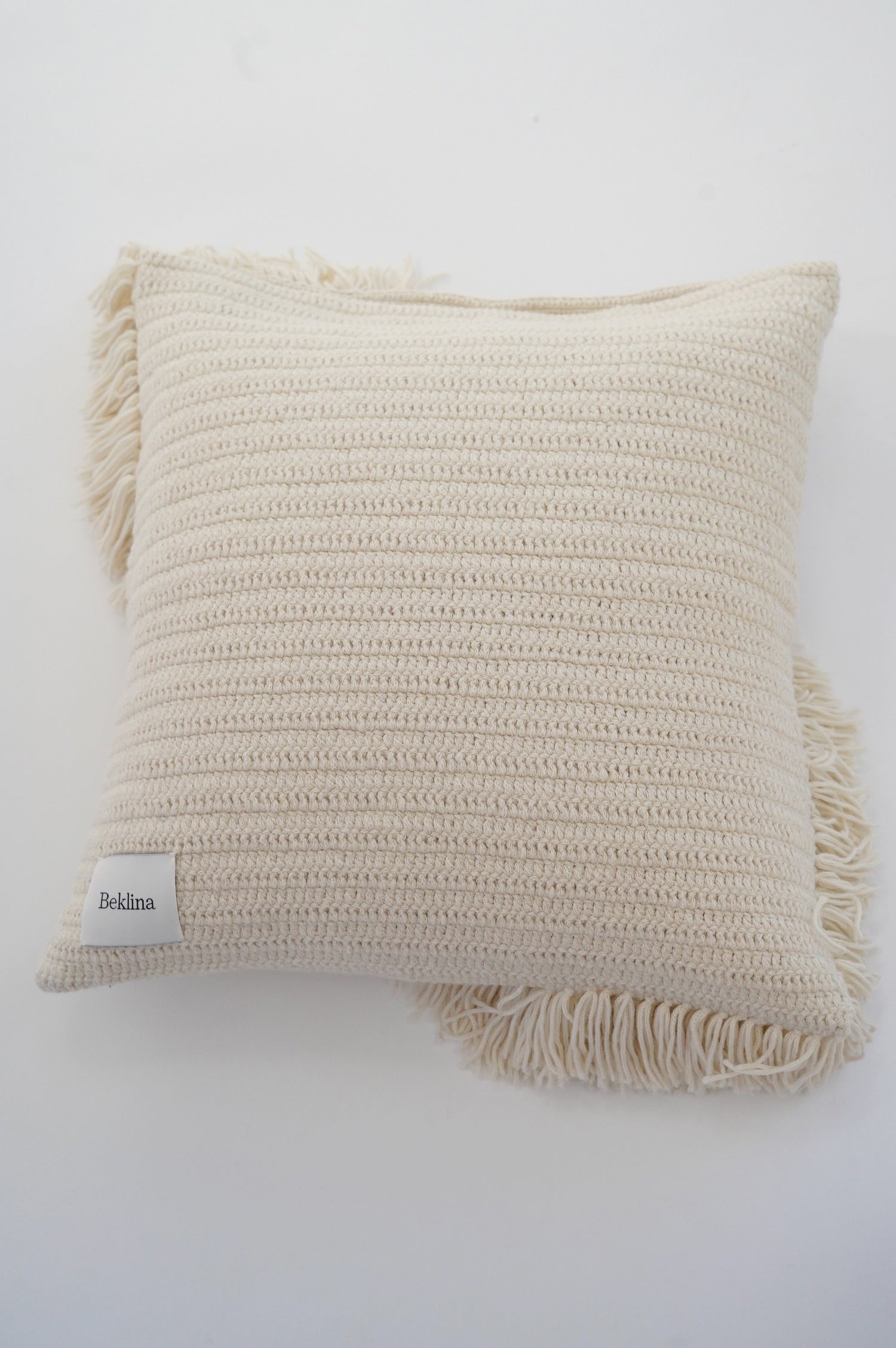 Alpaca Handmade Alta Fringe Pillow Ivory