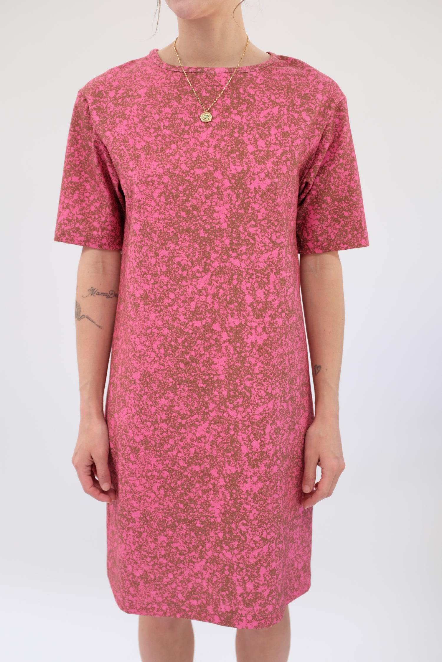 Beklina T Shirt Dress Splatter Raspberry
