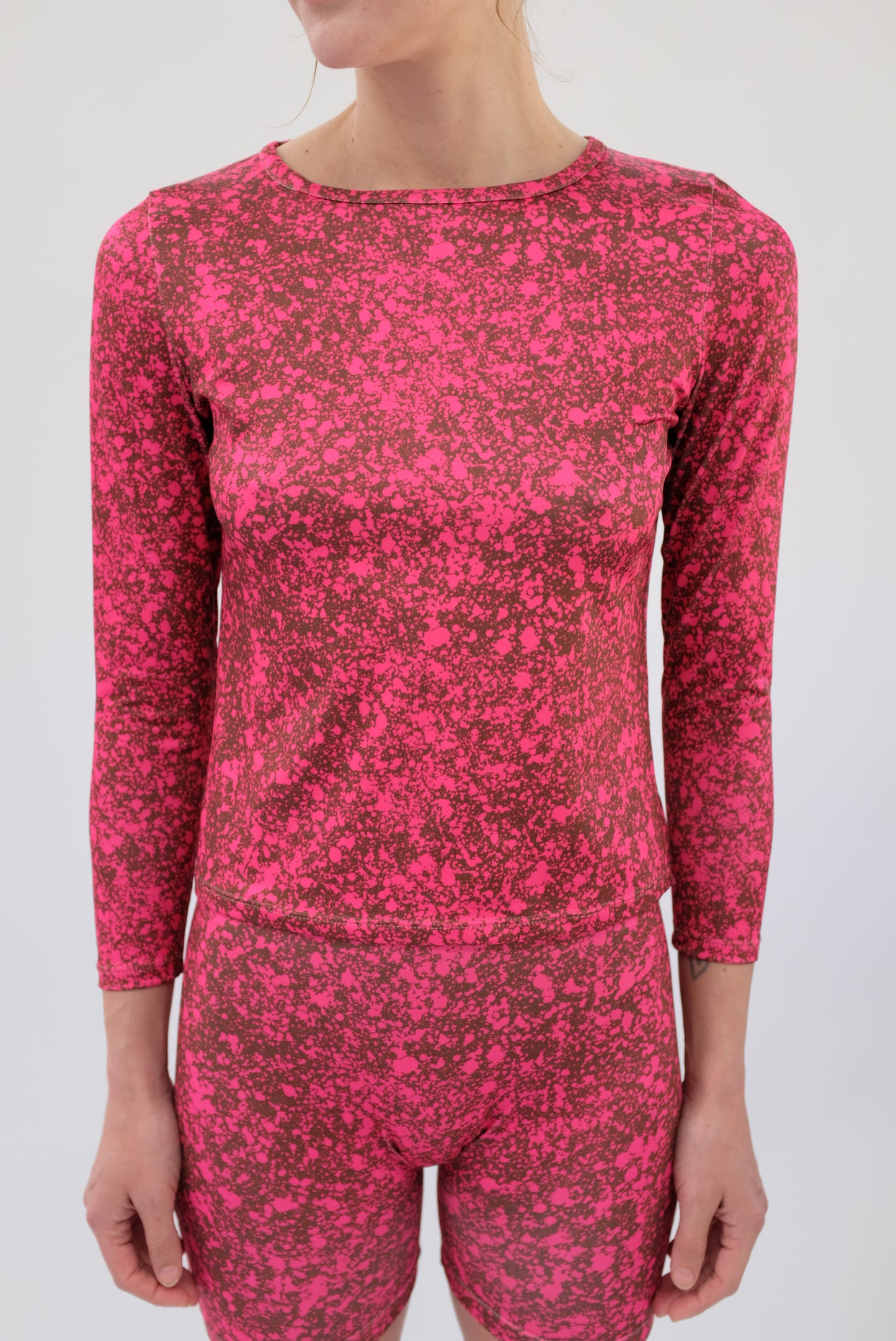 Beklina Lycra T-Shirt Splatter Raspberry