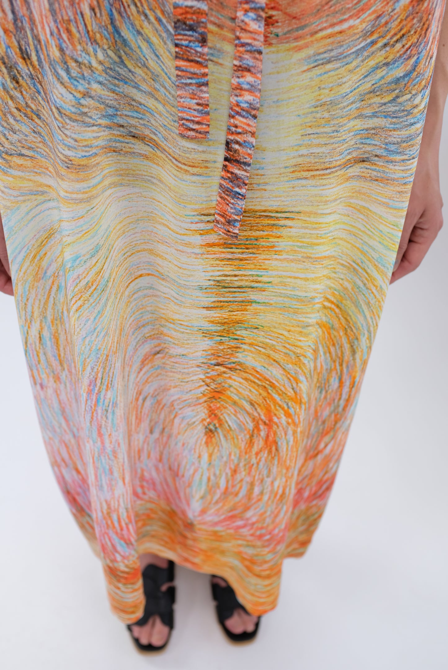 Anntian Silk Simple Dress Panel Print GLH