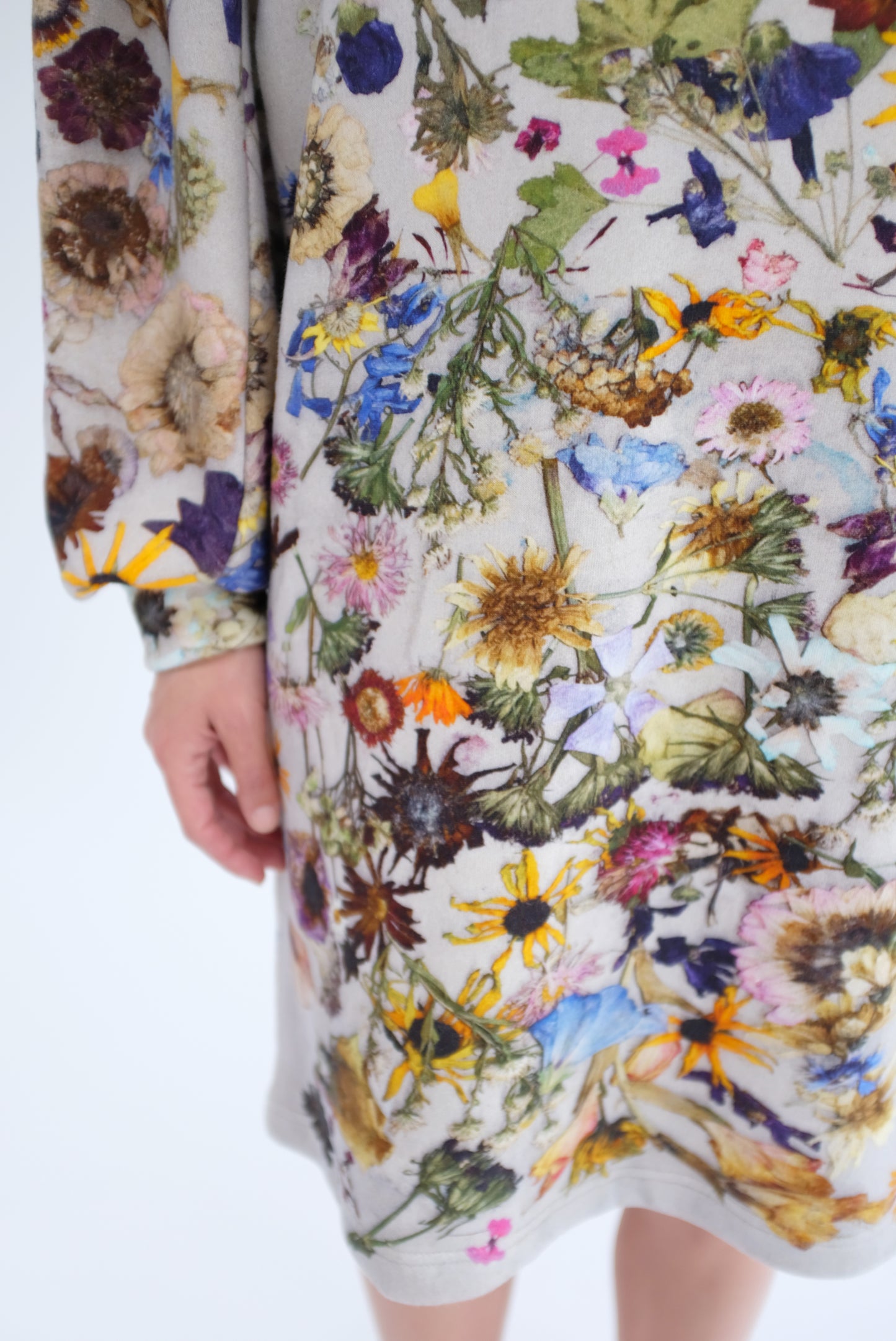 Anntian Sweatshirt Dress Panel Print G Pressed Flowers