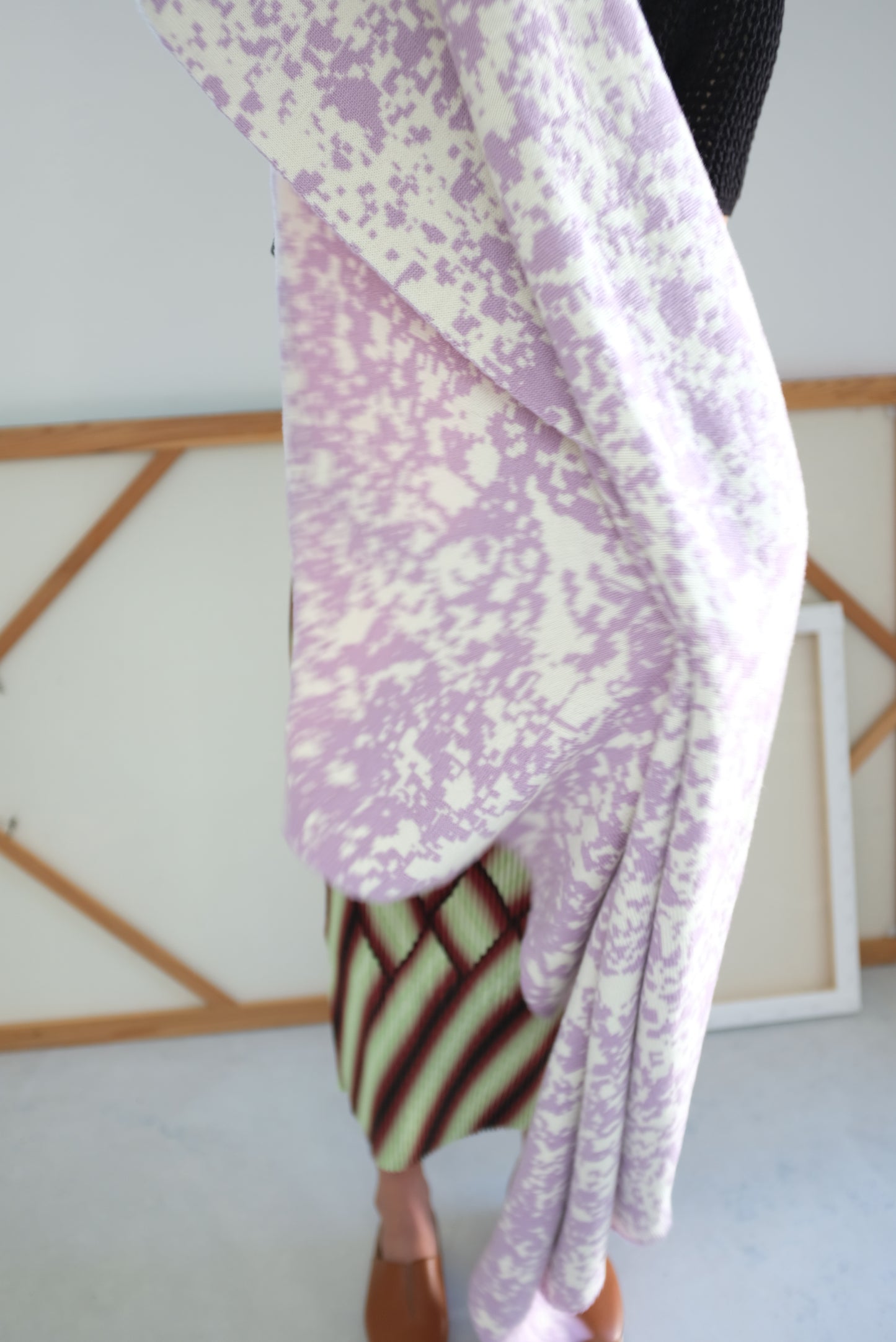 Beklina Jacquard Knit Throw Splatter Pastel/Natural