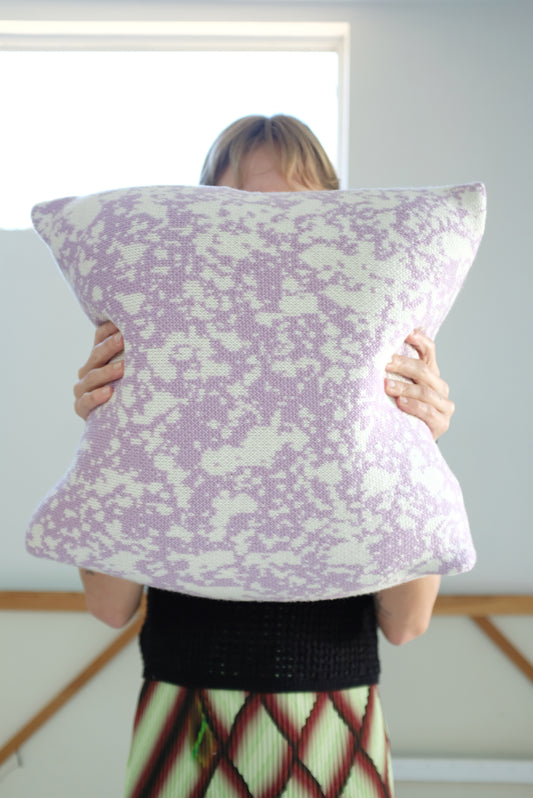 Beklina Jacquard Knit Pillow Splatter Pastel/Natural