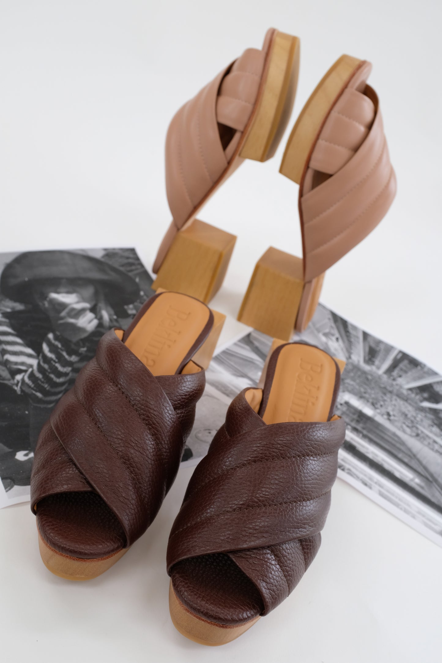 Beklina Matisse Criss-cross Platform Slide Chocolate