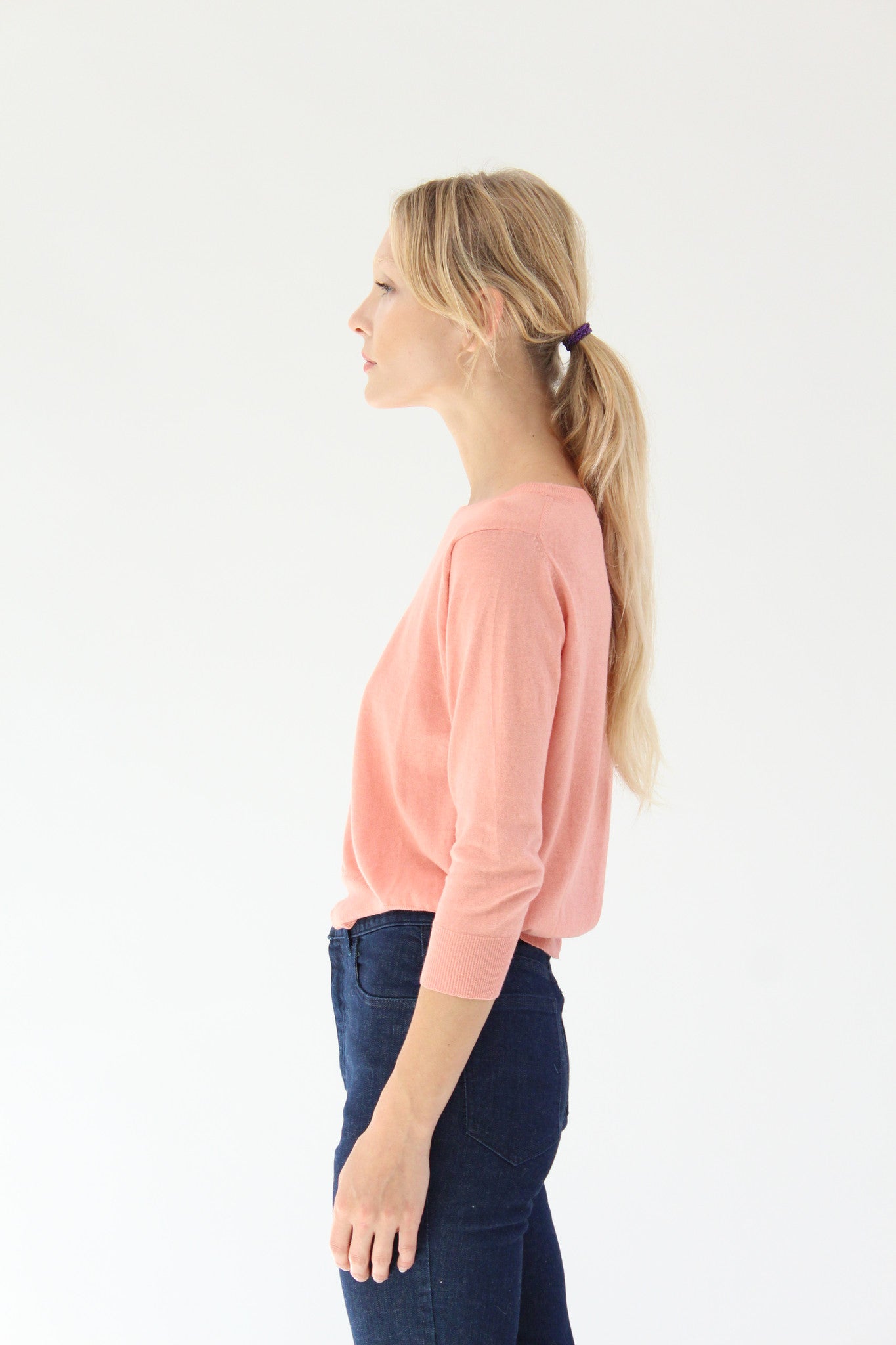 Beklina Cotton 3/4 Sleeve Knit Top Shrimp