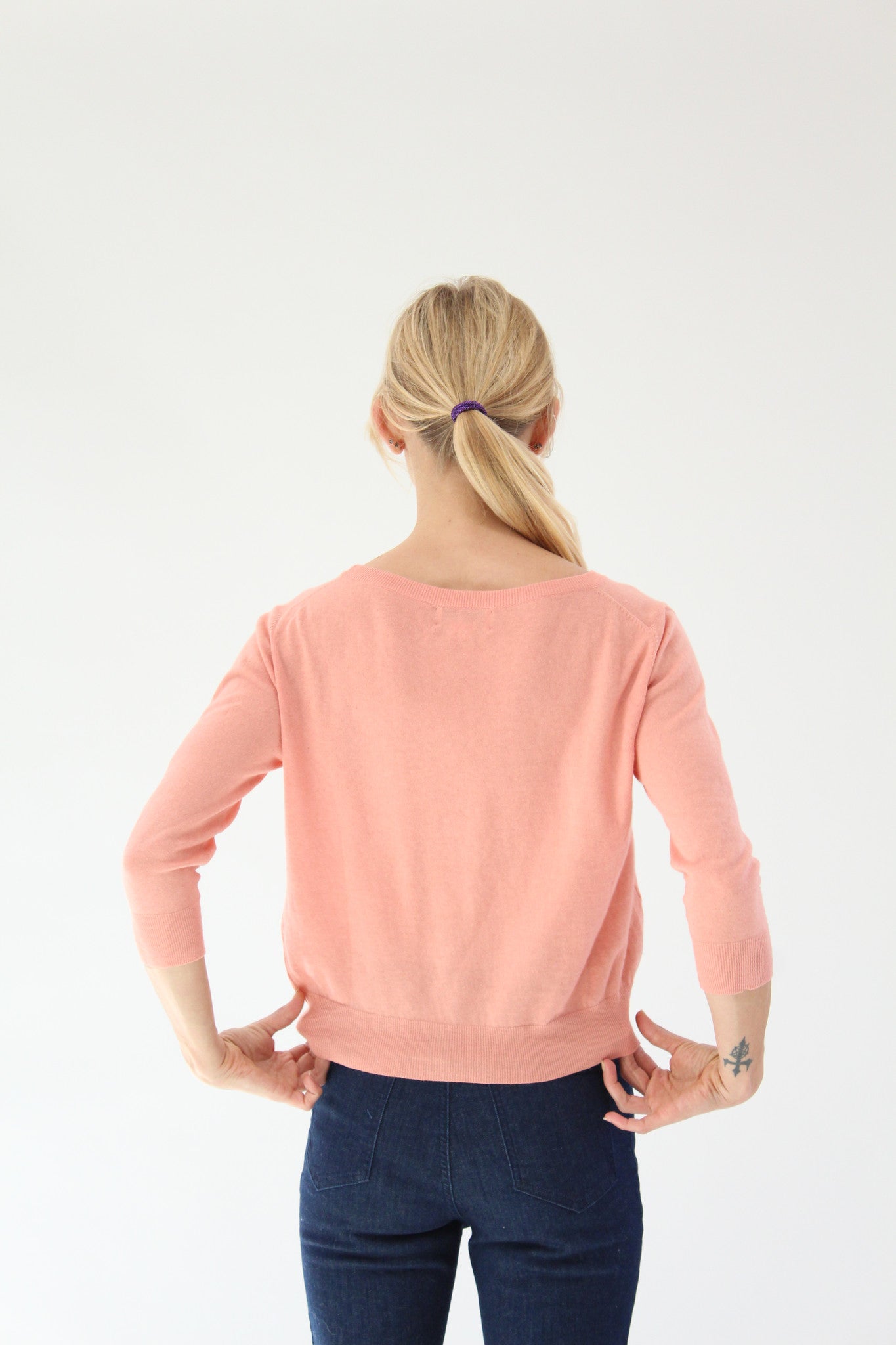 Beklina Cotton 3/4 Sleeve Knit Top Shrimp
