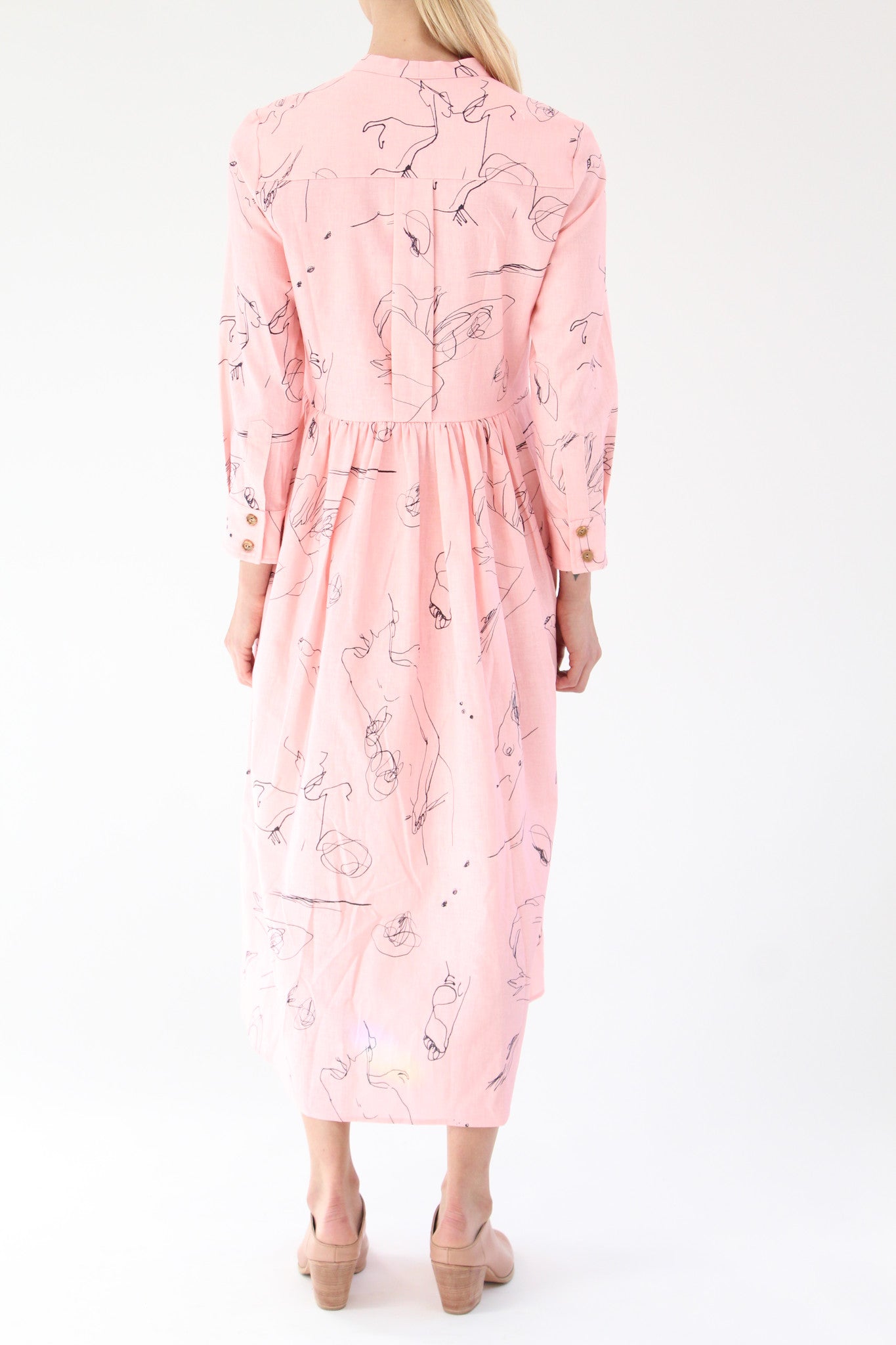Heinui Nico Dress Pink Scribbles Print At Beklina