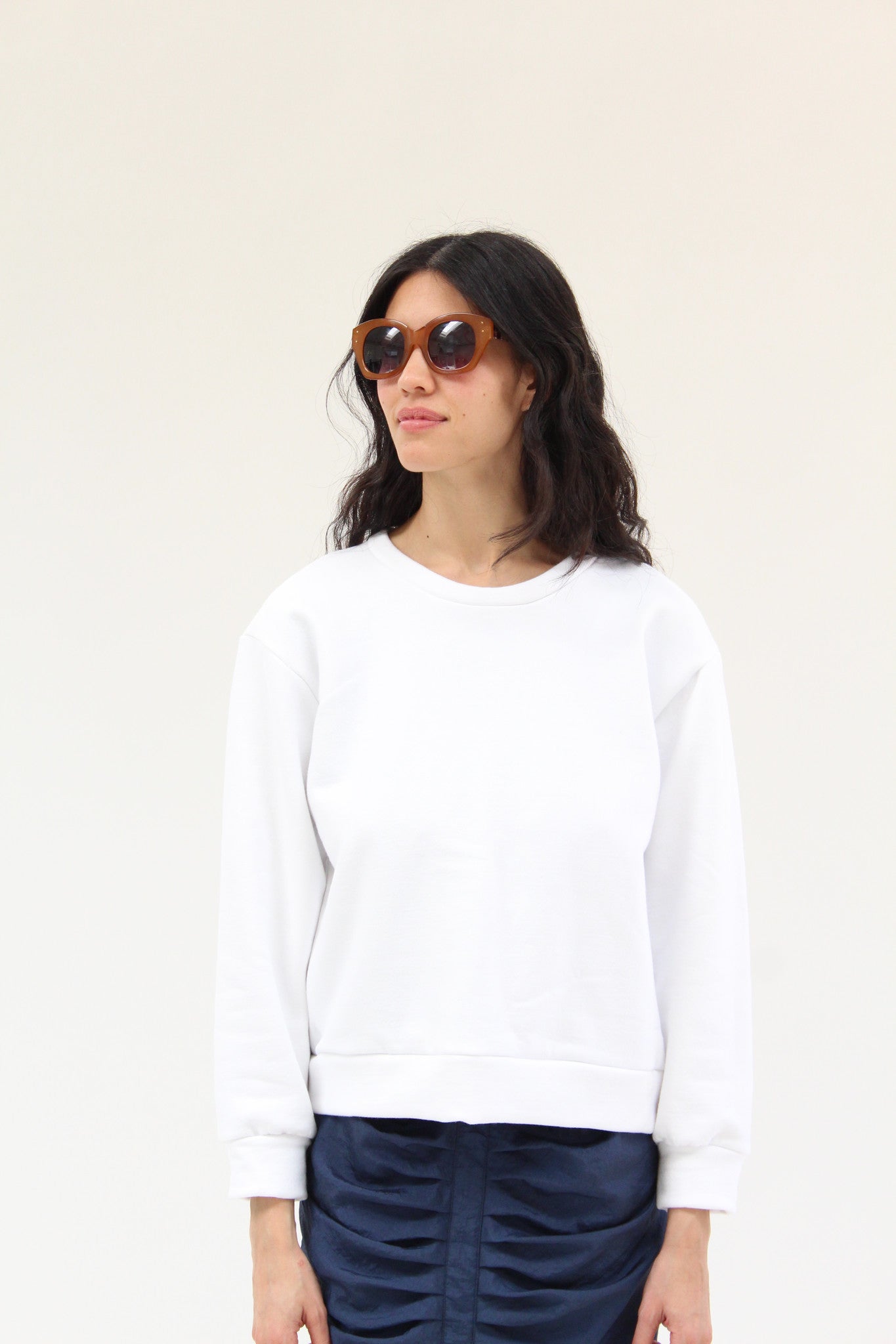 Beklina Live-in Sweatshirt White Organic Cotton