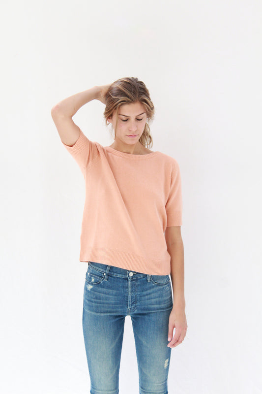 Lina Rennell Cashmere Top Peach