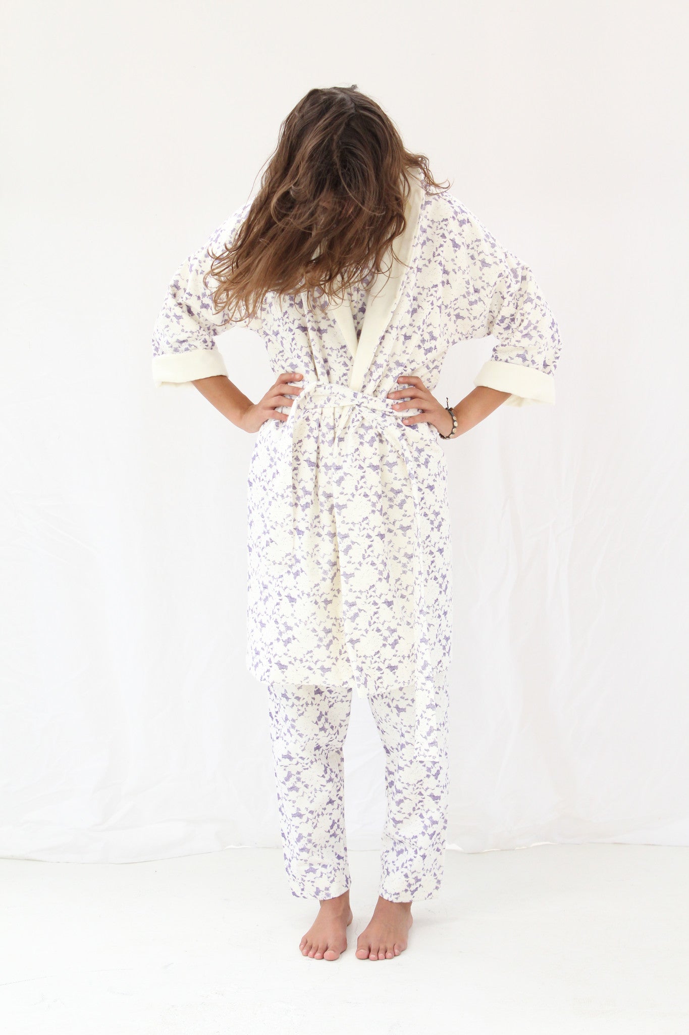 Lina Rennell Organic Cotton Robe Lace Grape
