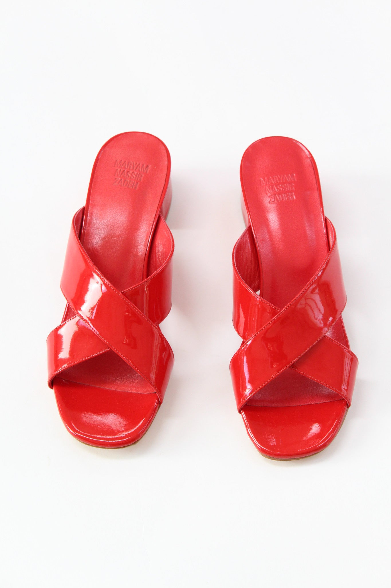 MNZ Lauren Slide Red Patent Leather At Beklina