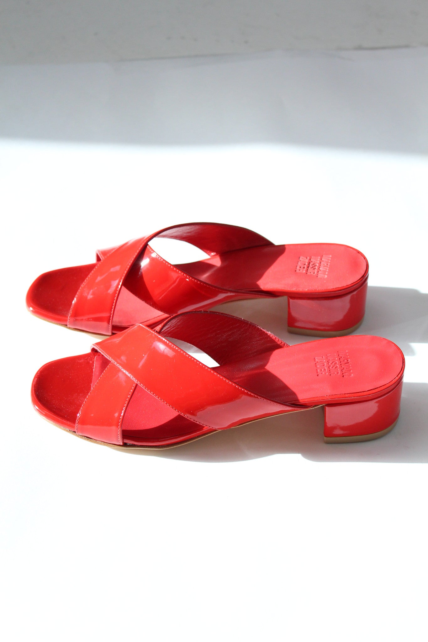 MNZ Lauren Slide Red Patent Leather At Beklina