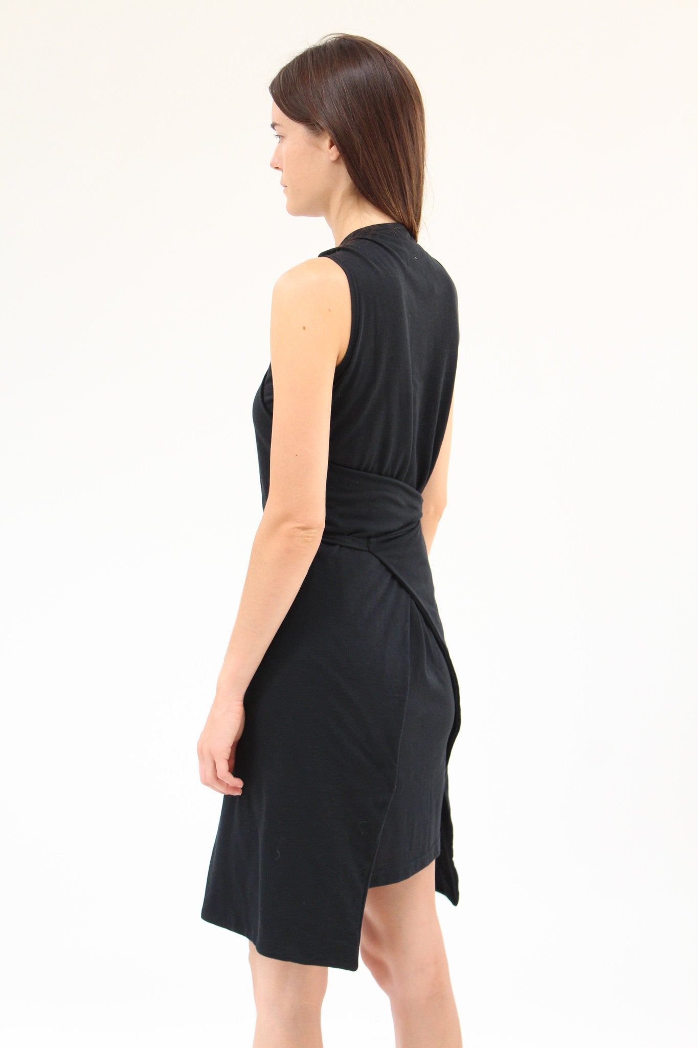 Lina Rennell Criss Cross Jersey Wrap Dress Black / BEKLINA