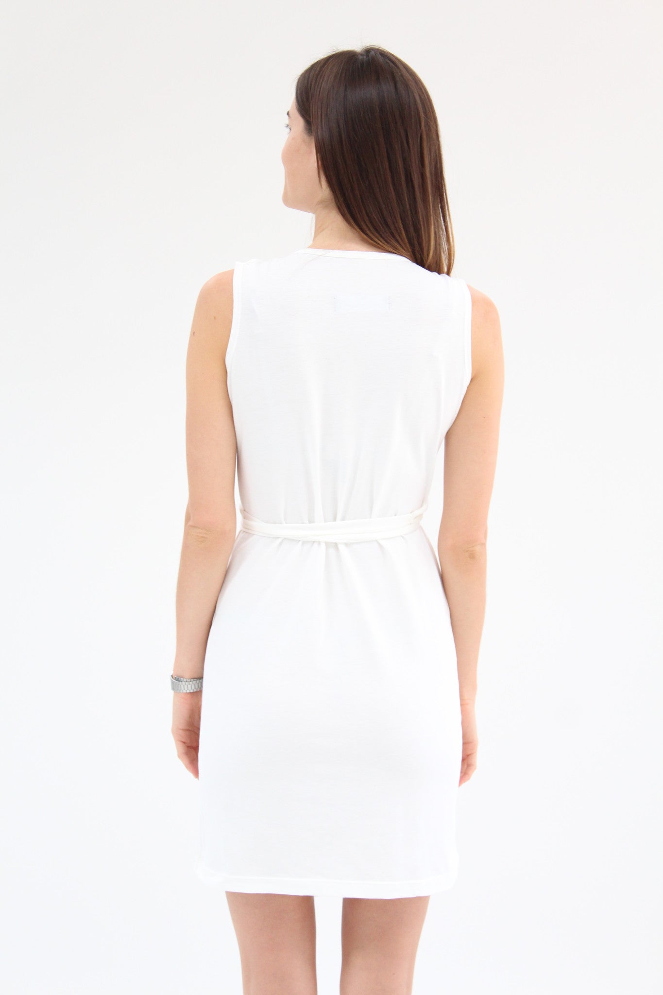 Lina Rennell Criss Cross Jersey Wrap Dress White / Beklina