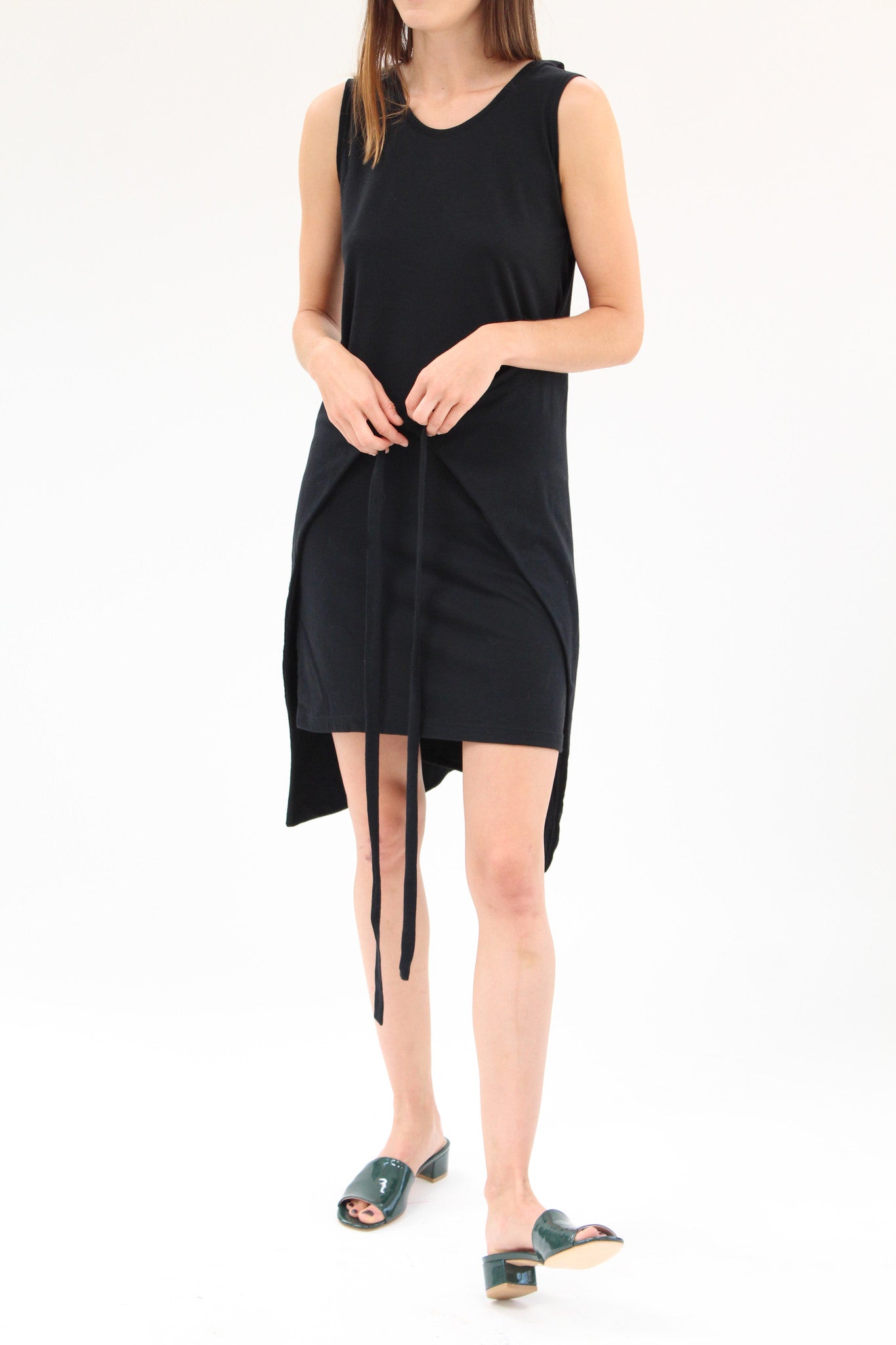 Lina Rennell Criss Cross Jersey Wrap Dress Black / BEKLINA