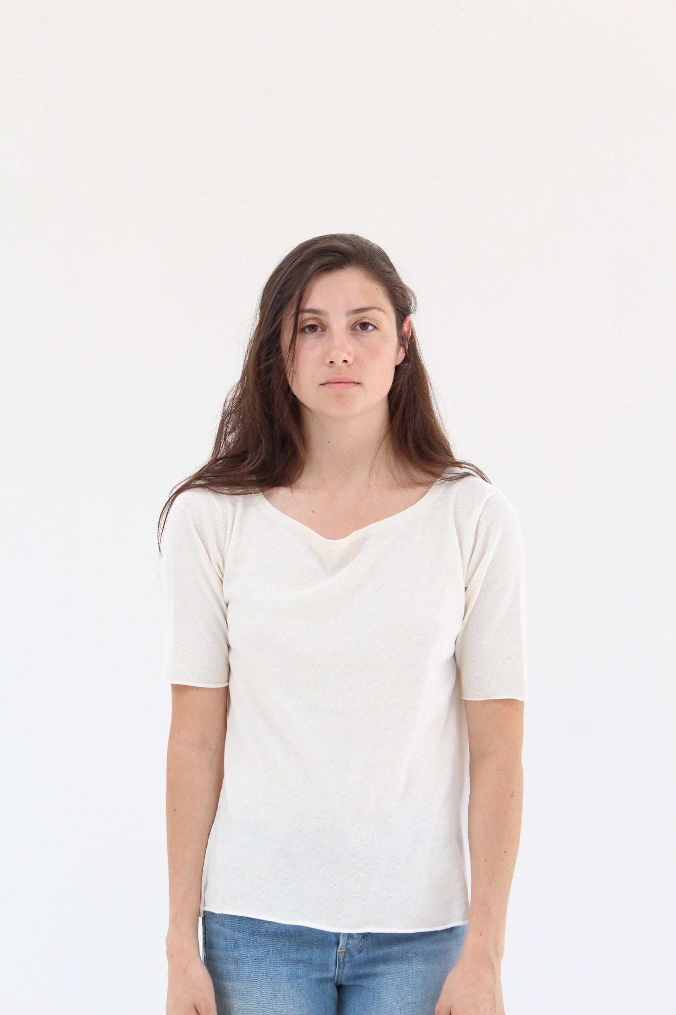 Lina Rennell Knit T Shirt Ivory