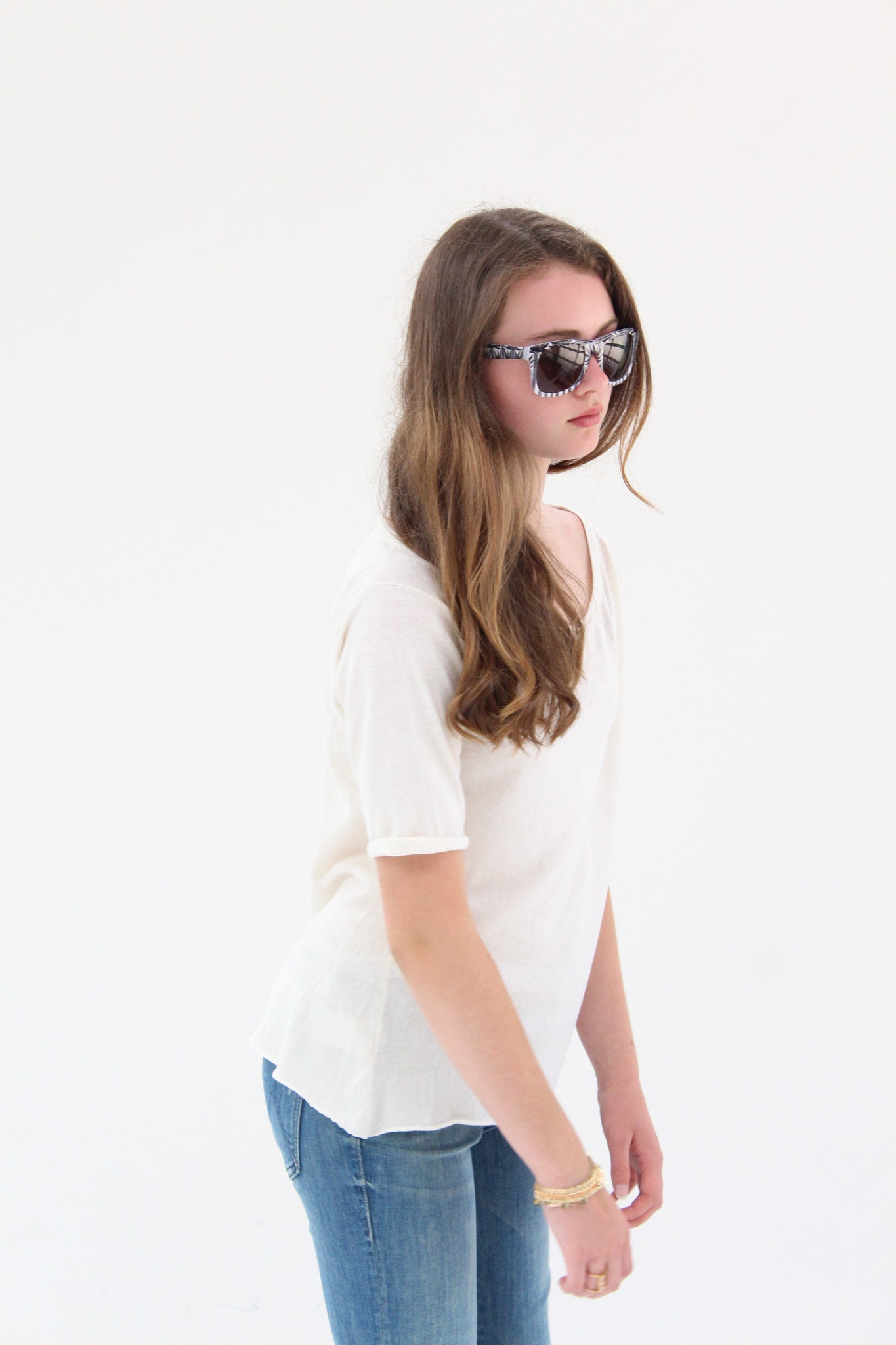 Lina Rennell Knit T Shirt Ivory / Carmella Rennell