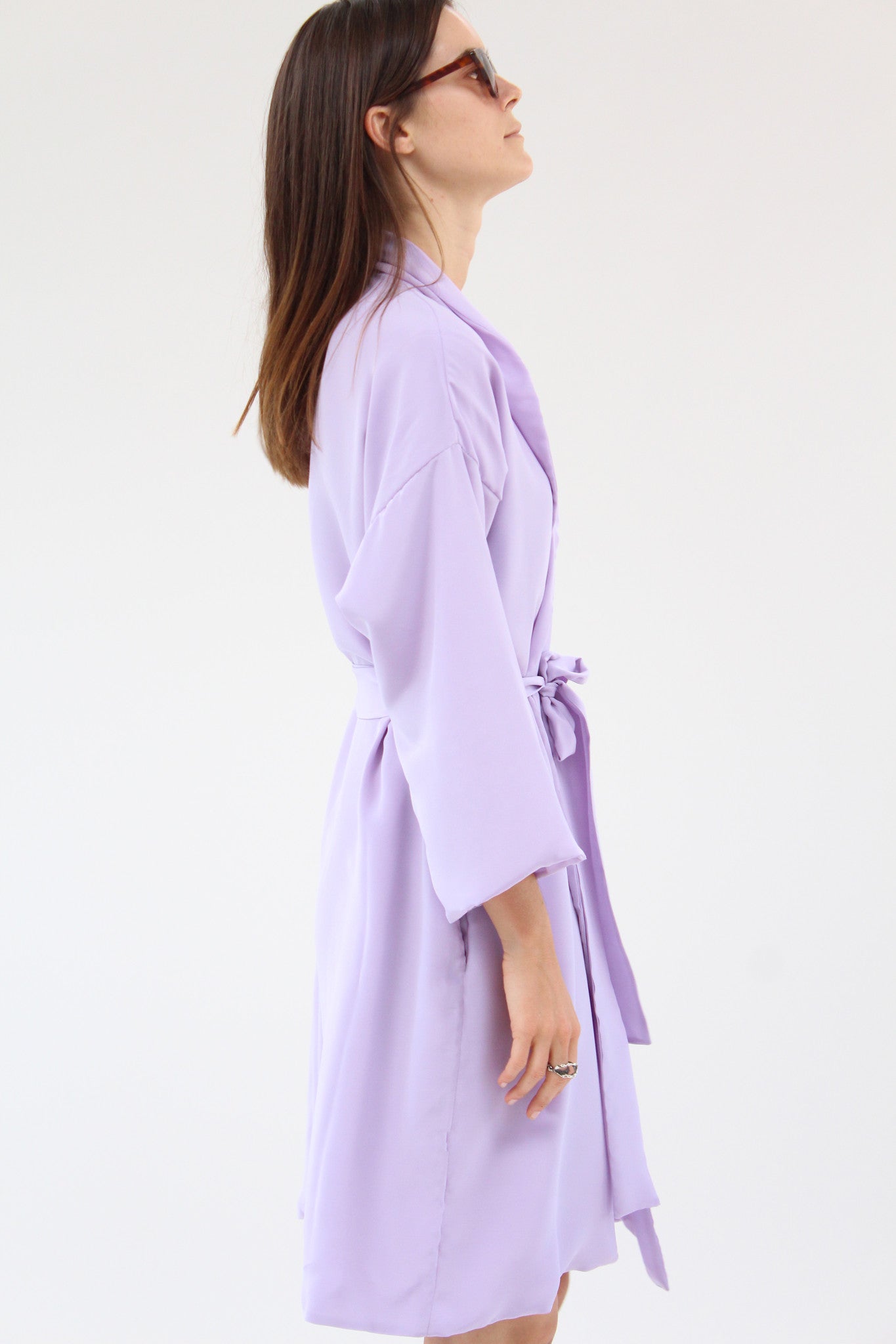 Lina Rennell Silk Robe Lilac / Beklina